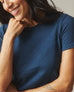 Women's Premium Slub Crew Tee - Marine Navy